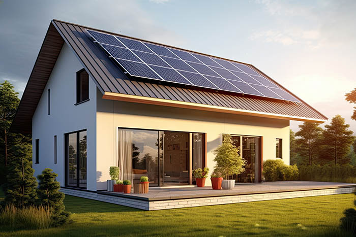 Panneaux solaires installés sur un toit