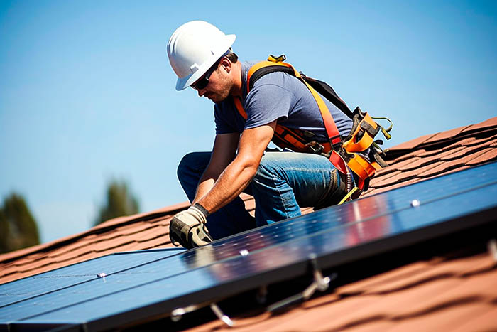 Technicien effectuant le remplacement de fenêtres