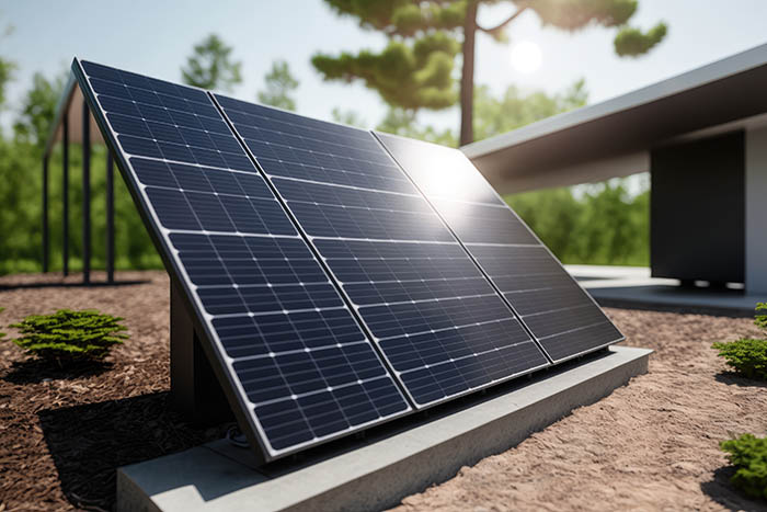Panneaux solaires au sol