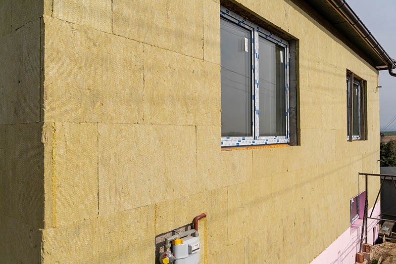 Vue des travaux d'isolation extérieur