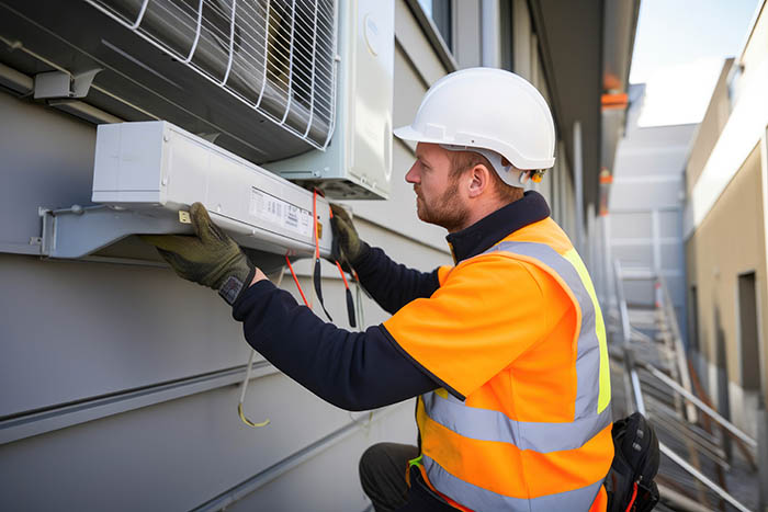 Un expert RGE en train de contrôler les installations
