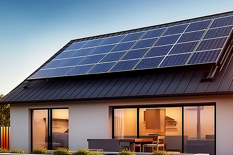 Panneaux solaires Thaleos installés efficacement sur un toit résidentiel